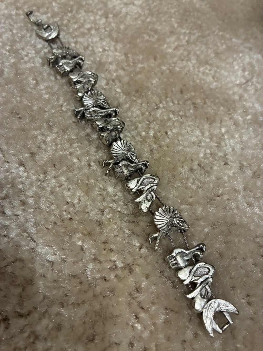 Swan Lake Ballet Silver Charm Bracelet